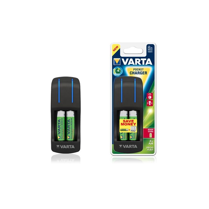 Varta Pocket charger + 4 AA rechargeable (1600 mAh) Varta Chargers