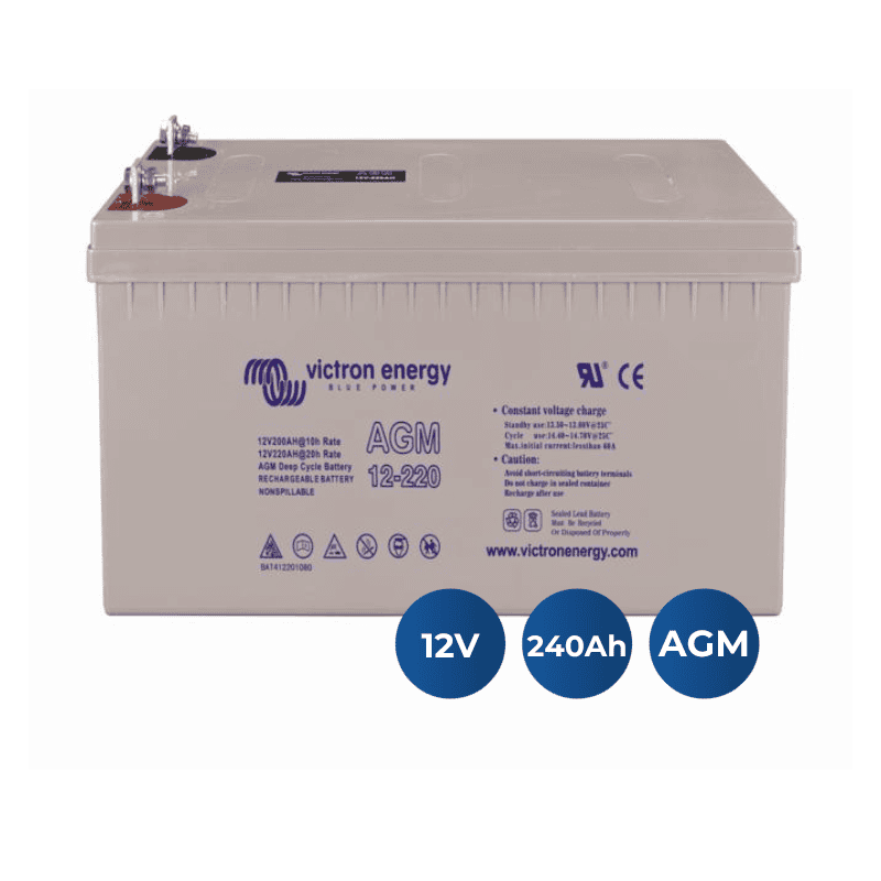 Victron Energy 12V/240Ah AGM Deep Cycle Batt. (M8) (BAT412124081)