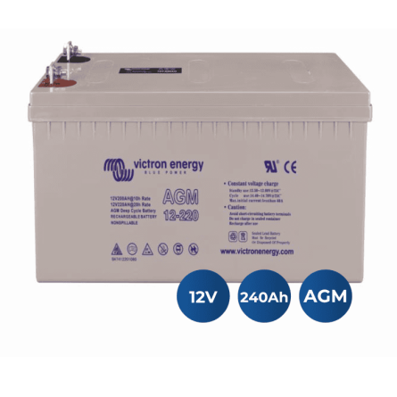 Victron Energy 12V/240Ah AGM Deep Cycle Batt. (M8) (BAT412124081)