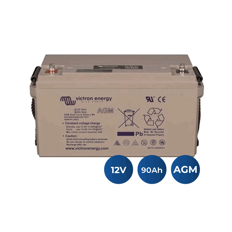 Victron Energy 12V/90Ah AGM Deep Cycle Batt. (M6) (BAT412800085)