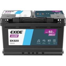 Exide EK820 Start-Stop AGM Battery 82Ah