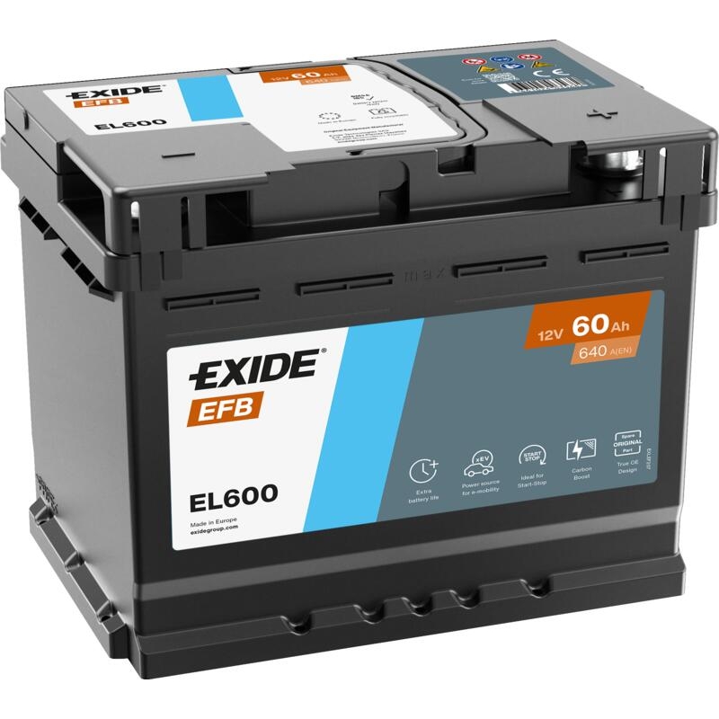 Exide EL600 Start-Stop EFB Battery 60Ah