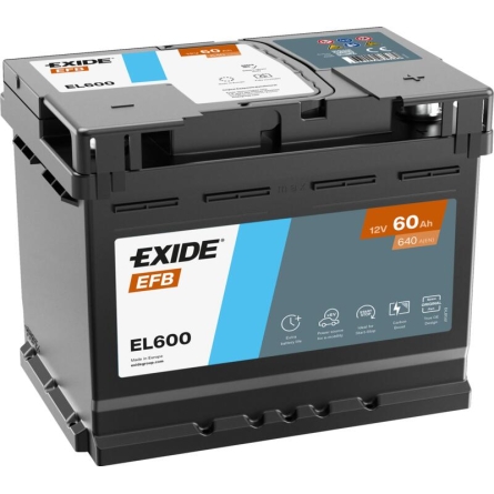 Exide EL600 Start-Stop EFB Battery 60Ah