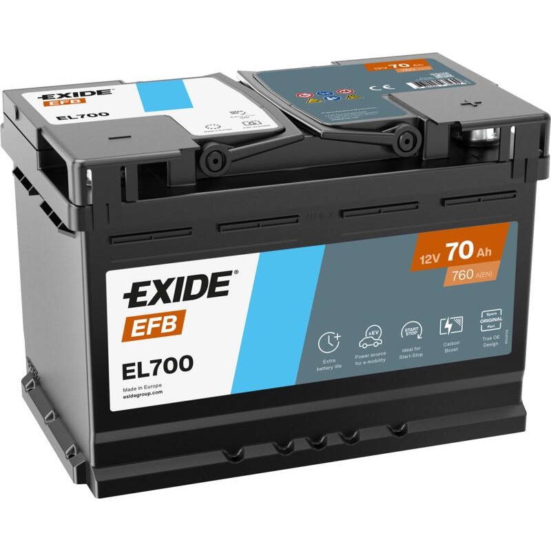 Exide EL700 Start-Stop EFB Battery 70Ah