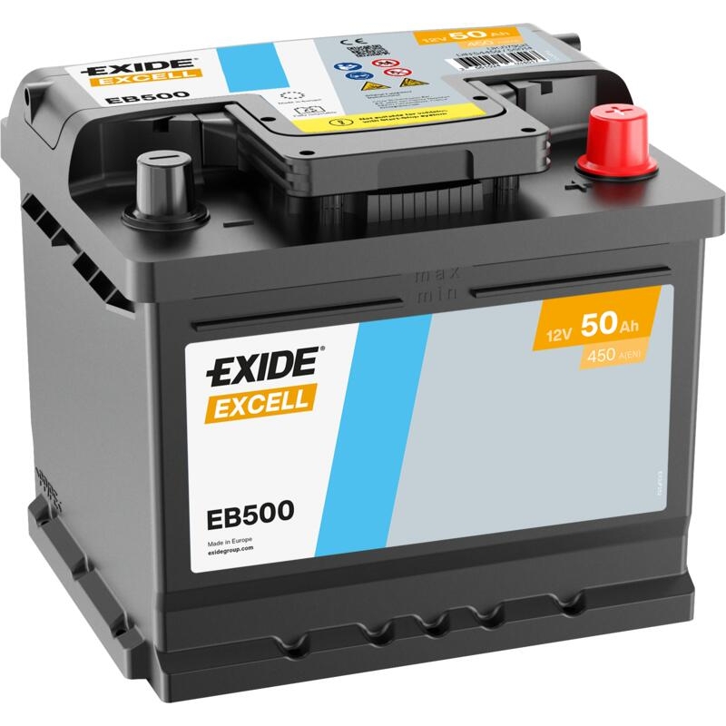 Exide Excell EB500 Car Battery 50Ah