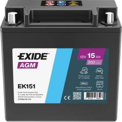 Battery-Exide Auxiliary EK151 15Ah