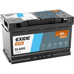 Exide EL800 Start-Stop EFB Battery 80Ah