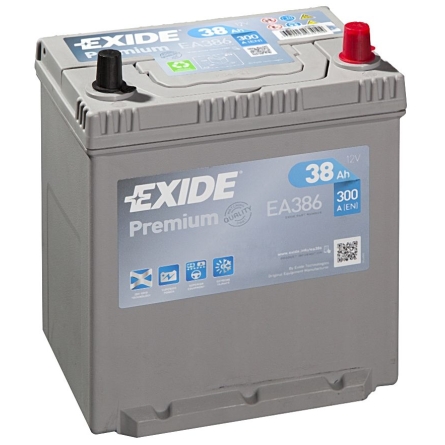 Exide Premium EA386 Car Battery 38Ah