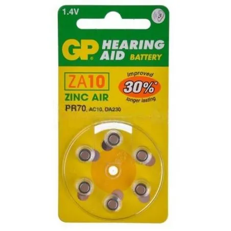 Pilas audífonos GP Mod.ZA10 (Pack 60 pilas) GP Batteries Hearing ai