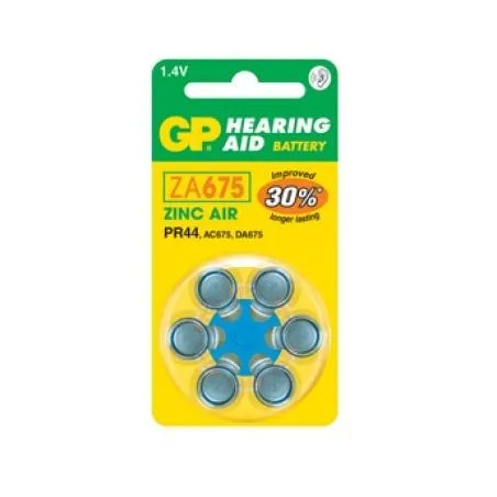 Pilas audífonos GP Mod.ZA675 (Pack 60 pilas)