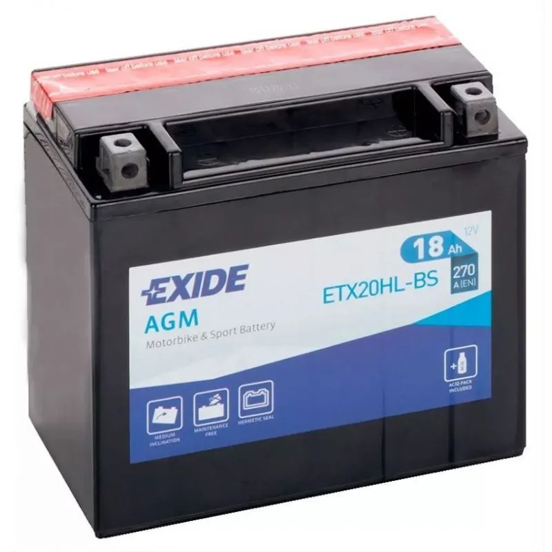 Battery Exide AGM ETX20HL-BS Exide De 15Ah a 19Ah