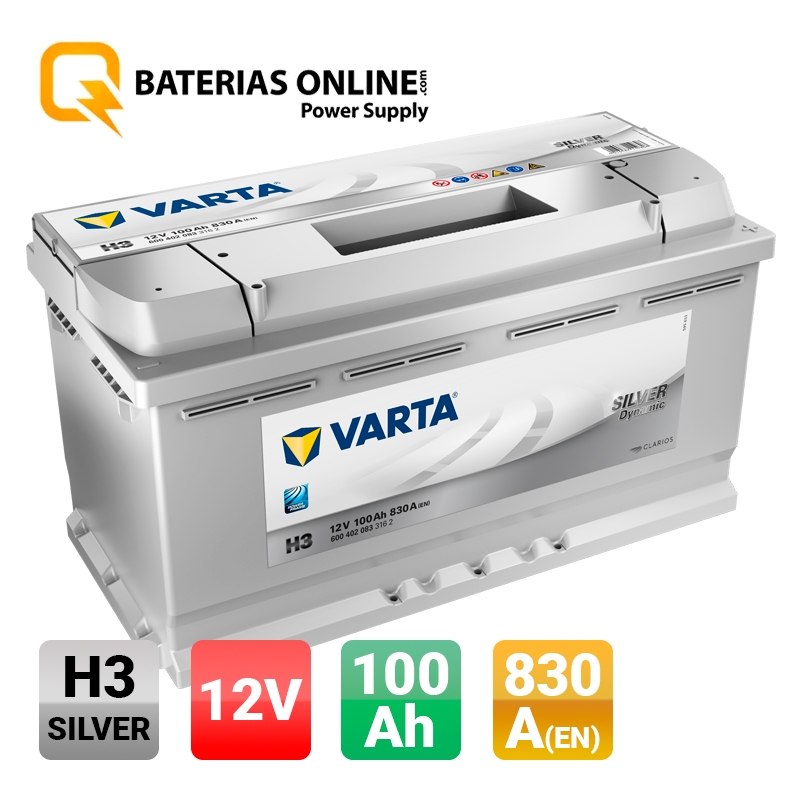 Varta SILVER Dynamic 600 402 083 3162 H3 12Volt 100Ah 830 A/EN car battery, Starter batteries, Boots & Marine, Batteries by application