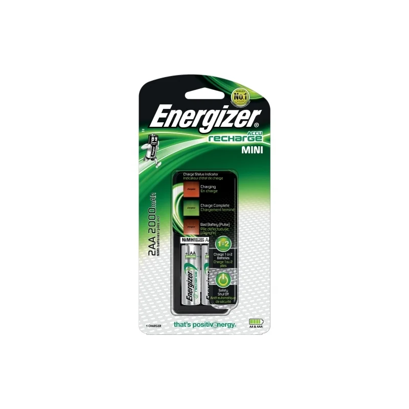 Chargeur Mini Energizer + 2 piles AA-LR6 incluses]