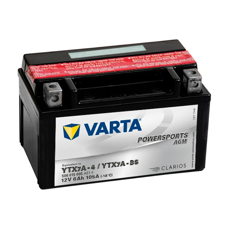  NASTIMA Batterie Moto YTX7A-BS, 12V 6Ah 72Wh, LiFePO4