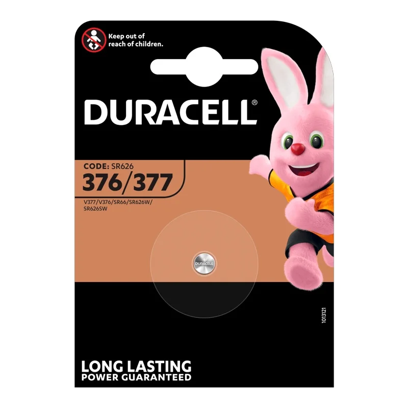 Duracell 376 377 Silver Oxide Button Cell Batteries (1 Unit)