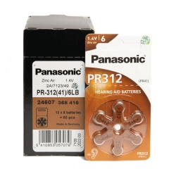 Hearing aid batteries Panasonic PR-312(41)/6LB (Battery...