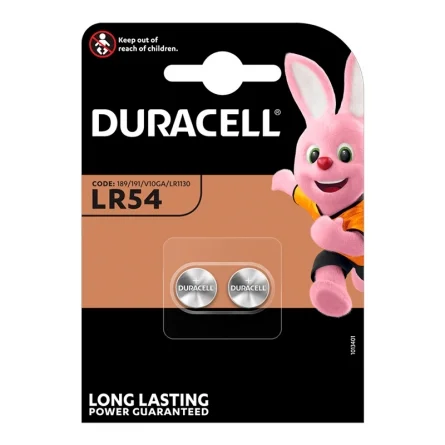 Duracell LR54 Alkaline Button Cell Batteries (2 Units)