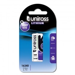 Lithium battery Uniross 3.7V 16340