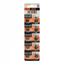 Maxell LR44 Alkaline Button Cell Batteries (10 Units)