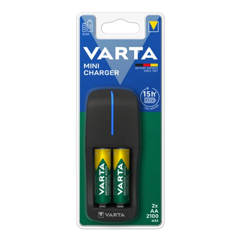 Varta mini charger for AA, AAA Ni-Mh rechargeable batteries with 2 AA 2100mah batteries