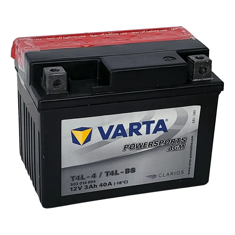 VARTA Powersports AGM Motorradbatterie YT4L-BS YT4L-4 YTX4L-4 YTX4L-BS  50314 12V 3Ah