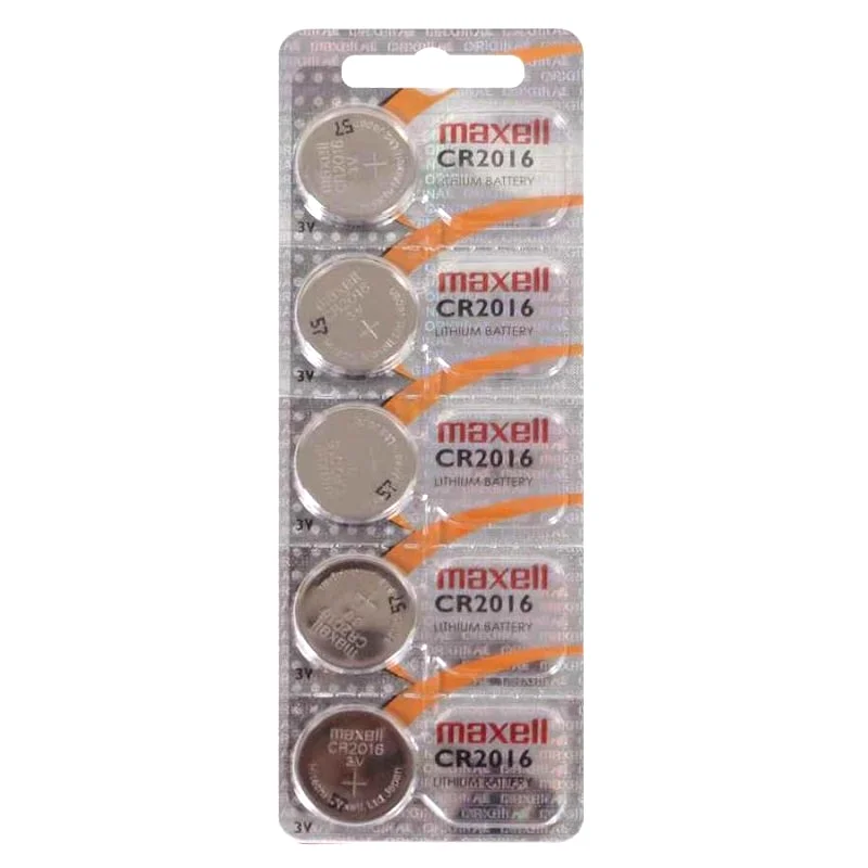Maxell CR2016 Lithium Button Cell Batteries (5 Units)
