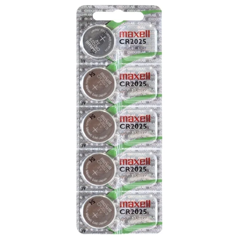 Maxell CR2025 Lithium Button Cell Batteries (5 Units)