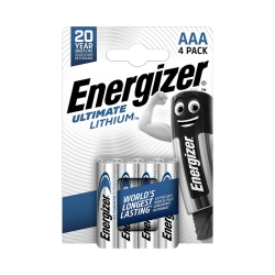 Lithium Battery Energizer Ultimate Lithium AAA Pack of 4...