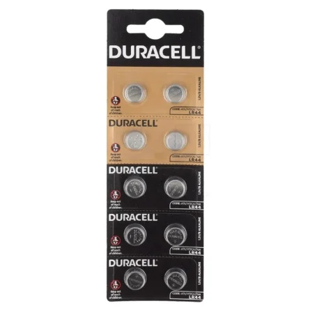 Duracell LR44 Alkaline Button Cell Batteries (10 Units)