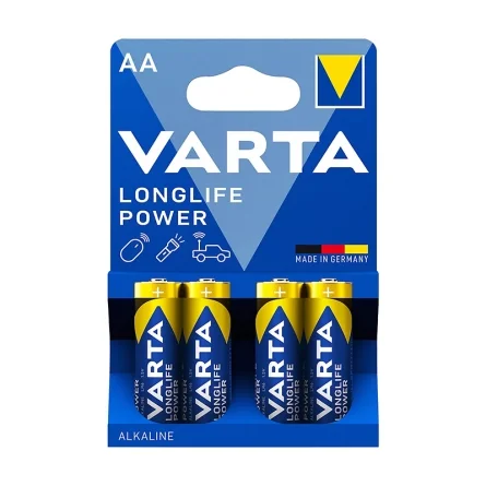 Varta AA Longlife Power Alkaline Batteries (4 Units)