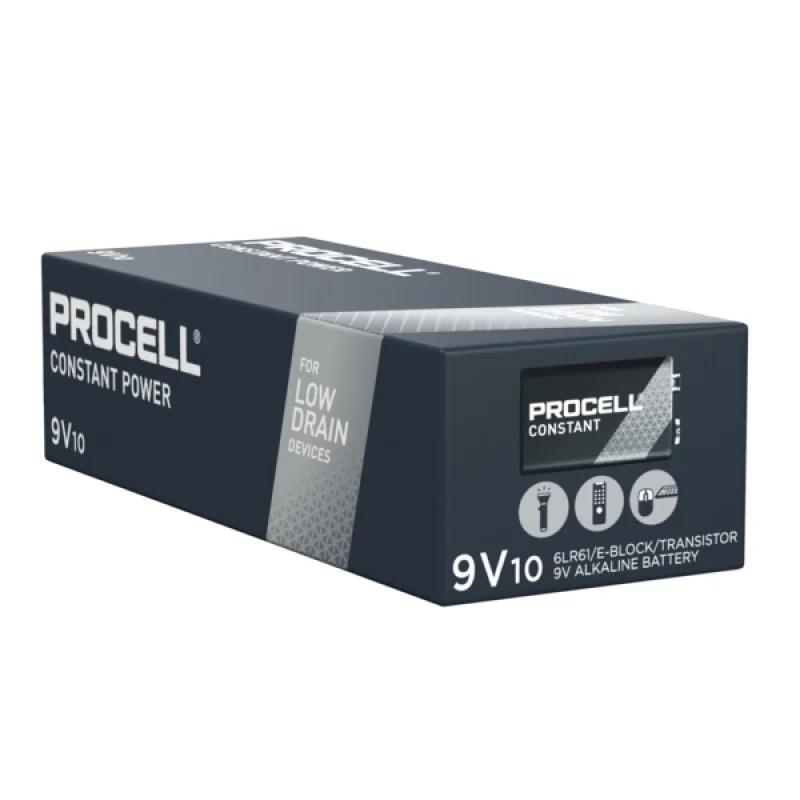 Procell 9V 6LR61 Constant Power Alkaline Batteries (10 Units)