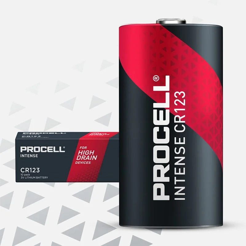 Procell CR123 Intense Lithium Batteries (10 Units)