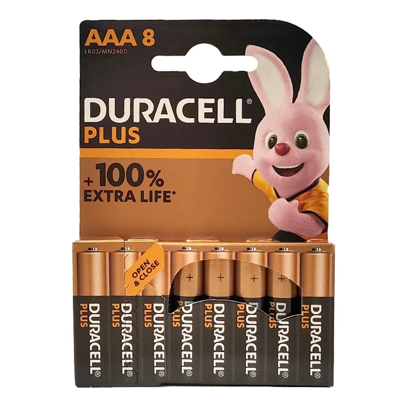 Duracell AAA LR03 MN2400 Plus Power Alkaline Batteries (8 Units)