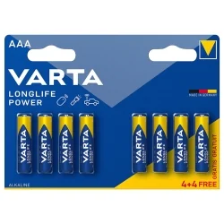 Varta AAA Longlife Power Alkaline Batteries (4+4 Units)