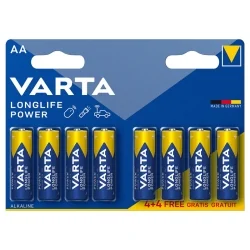 Varta AA Longlife Power Alkaline Batteries (4+4 Units)