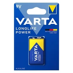 Varta 9V Longlife Power Alkaline Batteries (1 Unit)