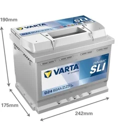 New battery Varta D24 SLI 60Ah
