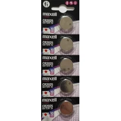 Maxell CR2025 Lithium Button Cell Batteries (5 Units)