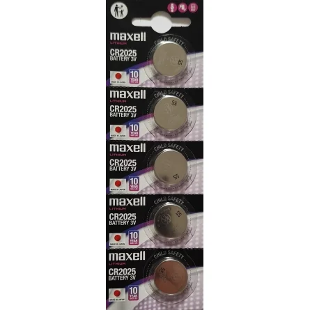 Maxell CR2025 Lithium Button Cell Batteries (5 Units)