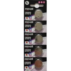 Maxell CR2032 Lithium Button Cell Batteries (5 Units)