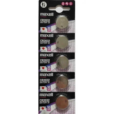 Maxell CR2032 Lithium Button Cell Batteries (5 Units)