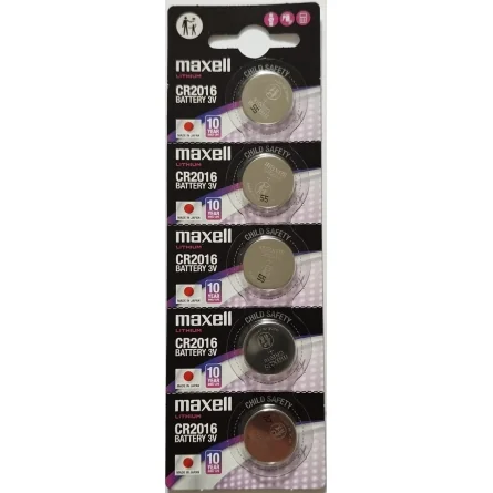 Maxell CR2016 Lithium Button Cell Batteries (5 Units)
