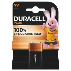 Duracell 9V 6LR61 Plus Power Alkaline Batteries (1 Unit)