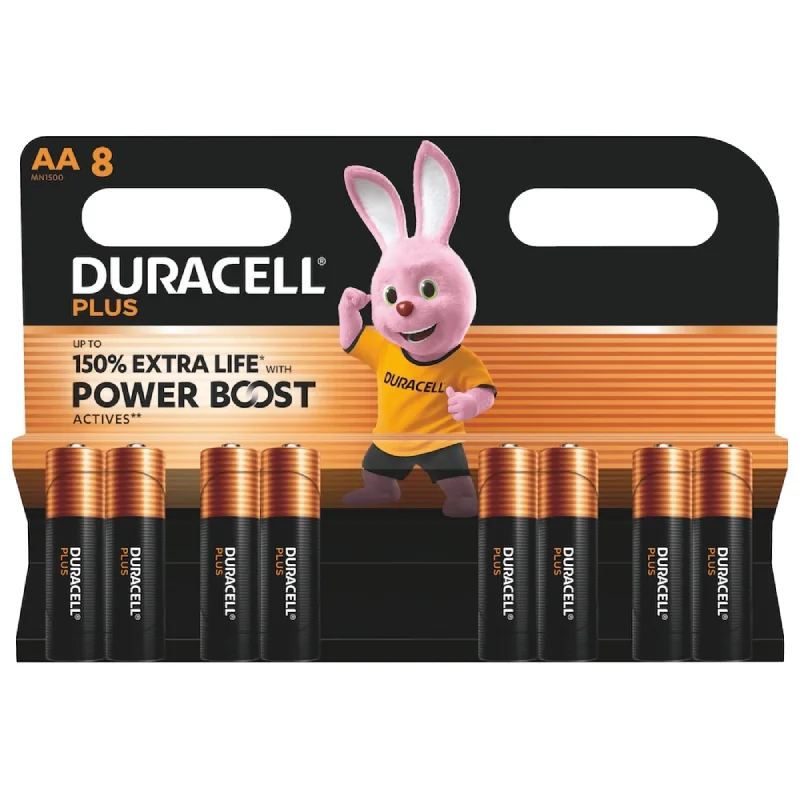 Duracell AA LR6 MN1500 Plus Power Alkaline Batteries (8 Units)