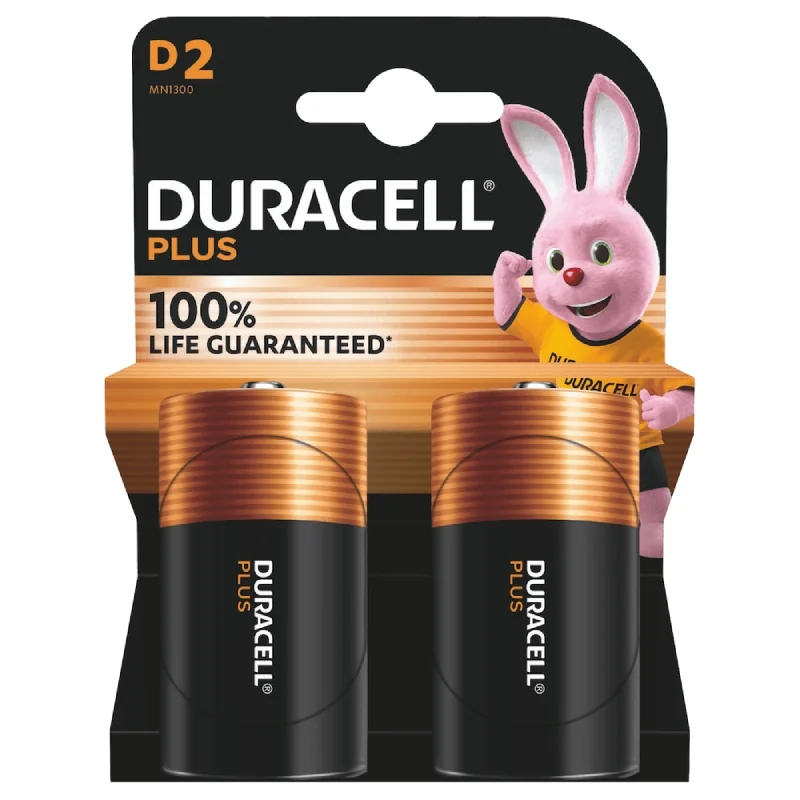Duracell D LR20 MN1300 Plus Power Alkaline Batteries (2 Units)