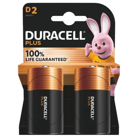 Duracell D LR20 MN1300 Plus Power Alkaline Batteries (2 Units)