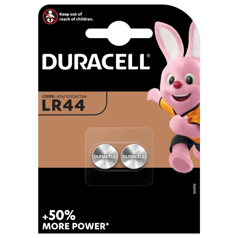 Duracell LR44 Alkaline Button Cell Batteries (2 Units)