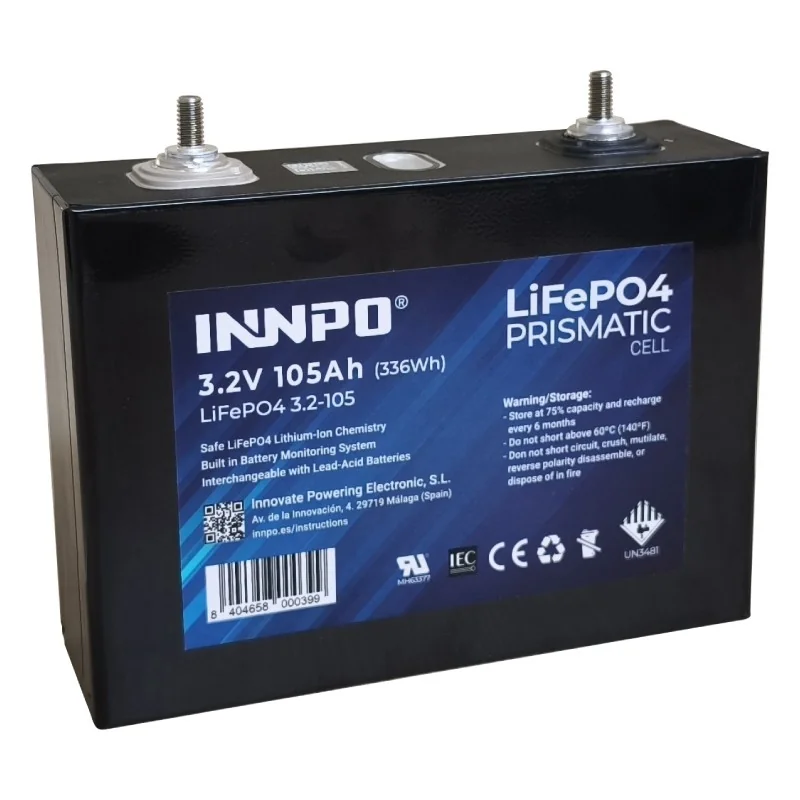INNPO Prismatic LiFePO4 Batery Cell 3.2V 105Ah