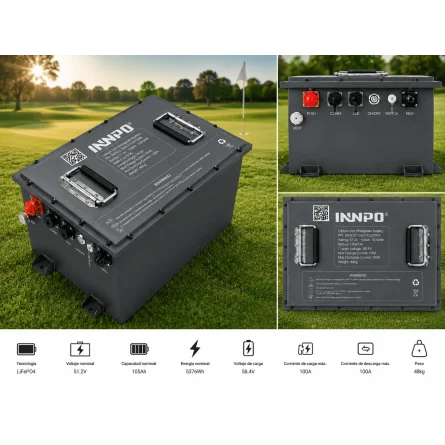 INNPO 51.2V 100Ah LiFePO4 Battery for 48V Golf Carts