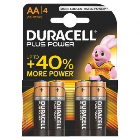Duracell AA LR6 MN1500 Plus Power Alkaline Batteries (4 Units)